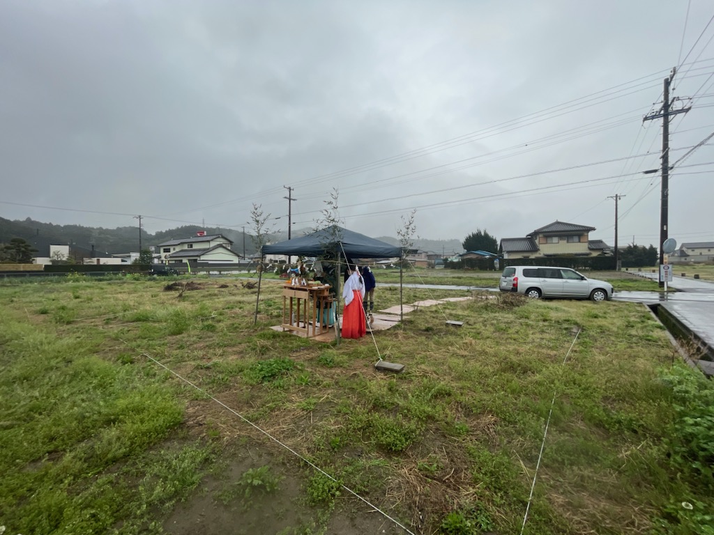 浜松市の注文住宅会社の工務店のエコ―アートが行った地鎮祭の状況写真