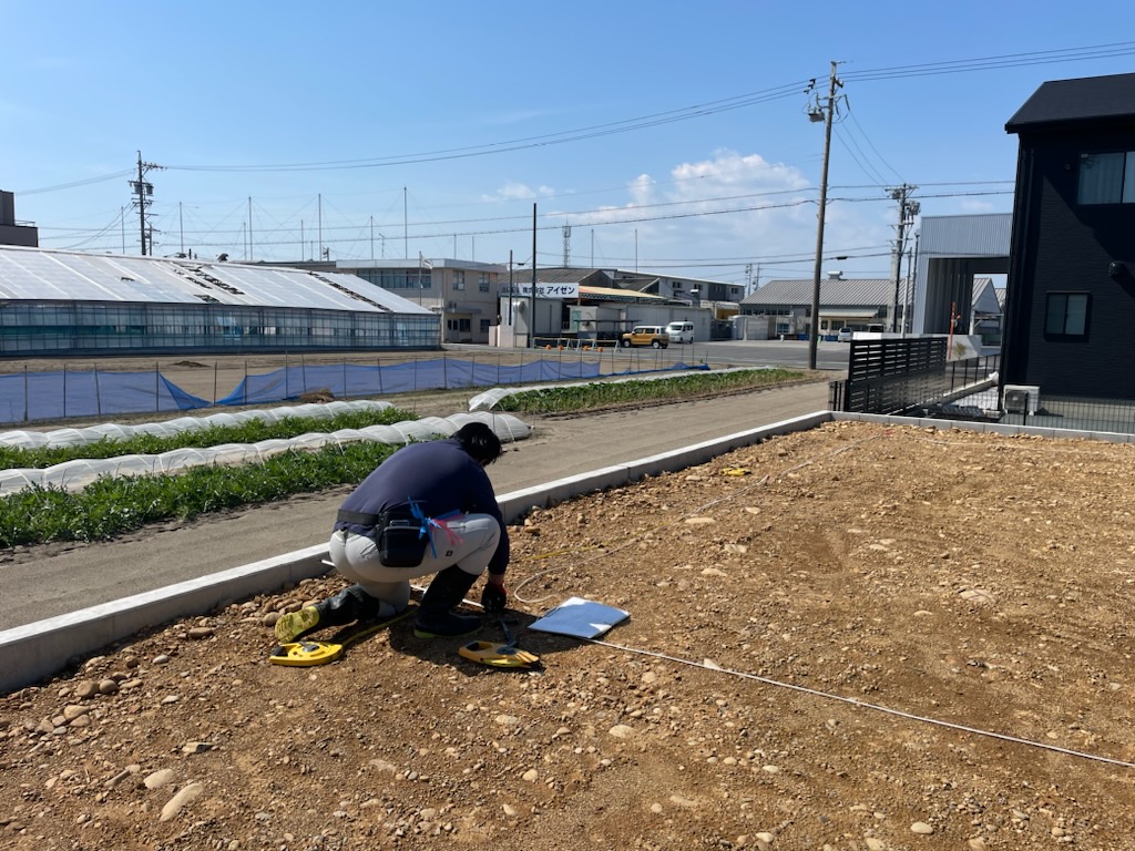 浜松市の注文住宅会社の工務店のエコーアートが行った地盤改良工事の事前準備写真