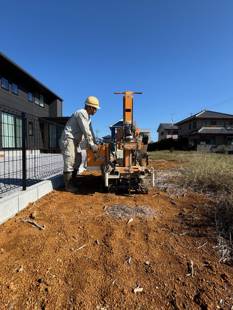 浜松市の注文住宅会社の工務店のエコーアートが行った地盤調査の正面写真
