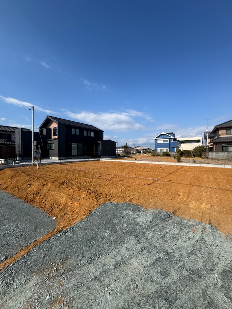 浜松市の注文住宅会社の工務店のエコーアートが行う地盤改良工事前の準備写真