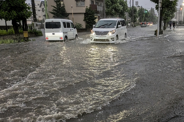 浜松市の注文住宅会社の工務店のエコーアートが考える道路冠水のイメージ画像